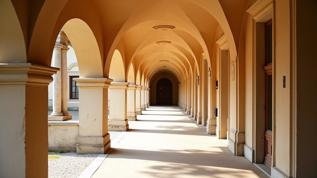 Krásná kolonáda Františkových Lázní s historickou architekturou