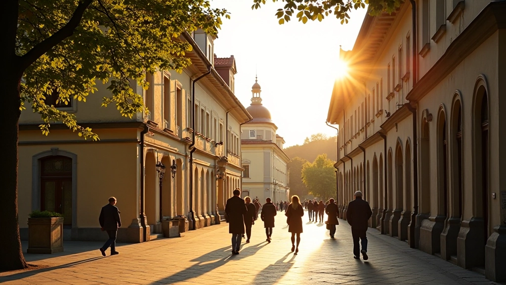 Historická architektura Františkových Lázní s klasickými budovami