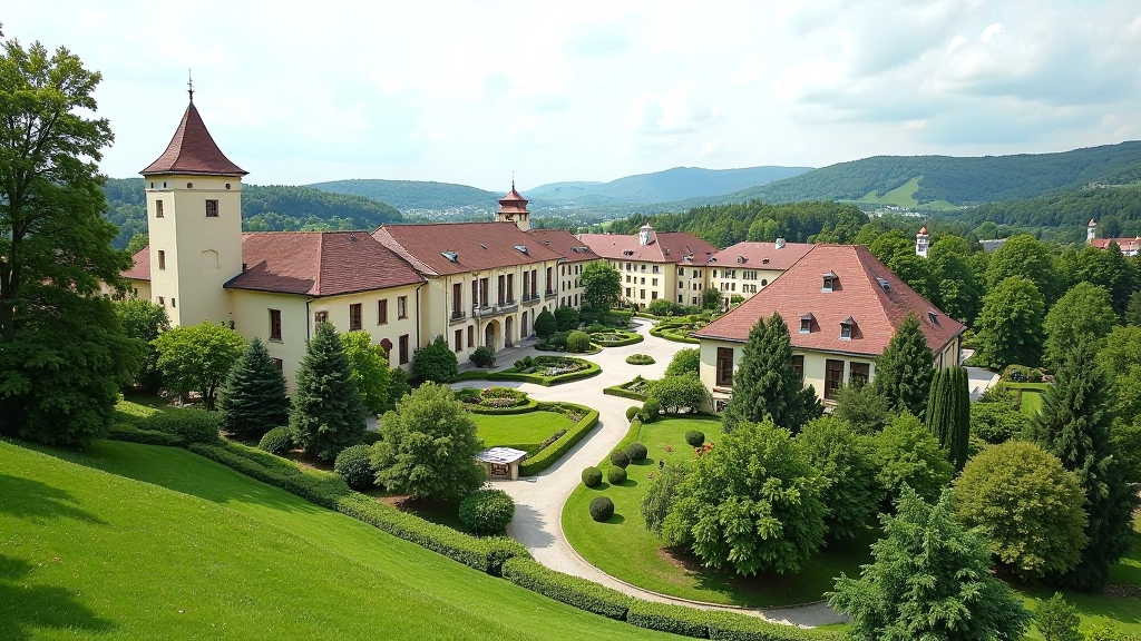 Panorama Františkových Lázní z ptačí perspektivy